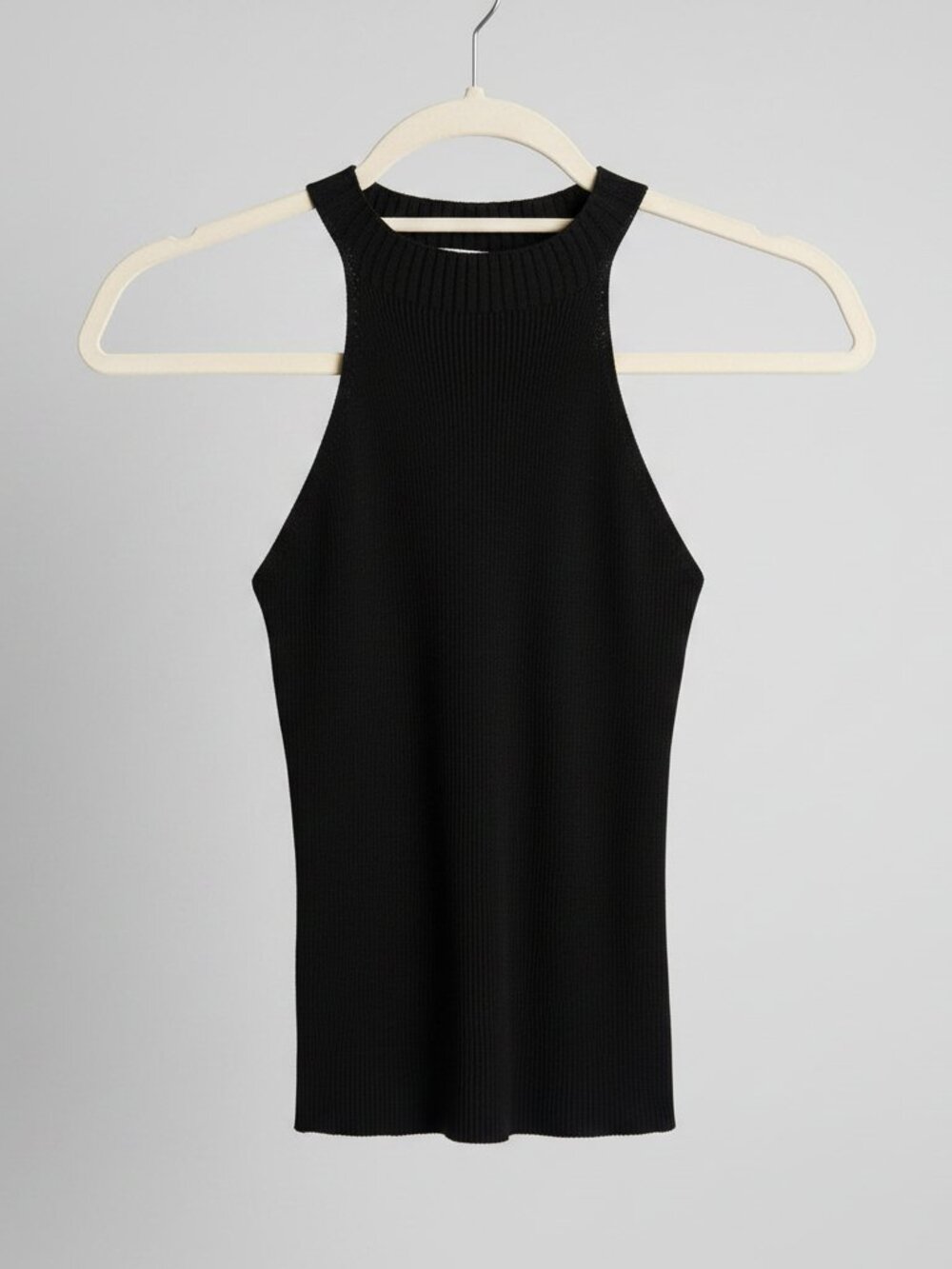 Kontatto Black Ribbed Sleeveless Knit Top Size Small